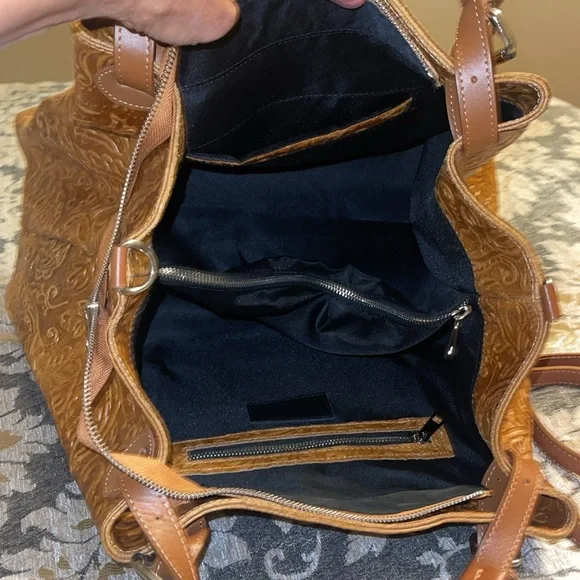 ISADORA ITALY Cuoio Tooled Genuine Leather Large Tote Bag New with Tags - Picture 3 of 4